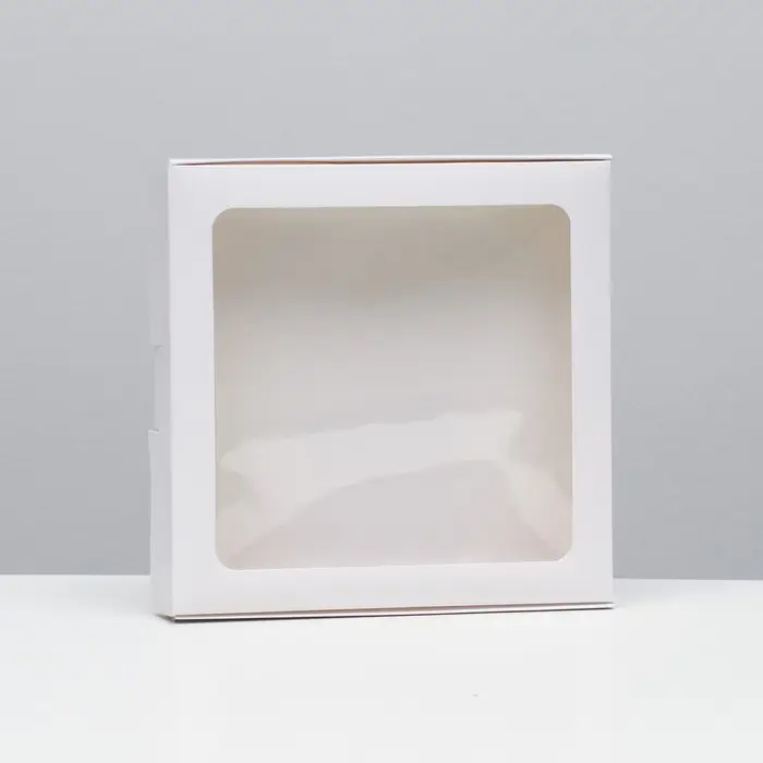 Коробка самосборная, белая, 21&times;21&times;3 см