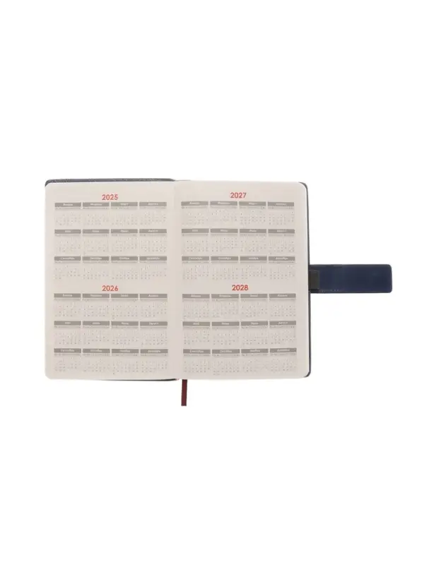 Ежедневник недатированный формат А5, с хлястиком, 128л, линия, пвх, Синий