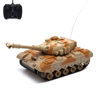 Танк радиоуправляемый &laquo;Атака&raquo;, световые и звуковые эффекты, работает от аккумулятора, цвет песочный
