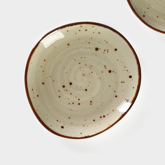 Набор тарелок фарфоровых пирожковых Magistro Mediterana, 2 предмета: 16&times;15 см, цвет бежевый