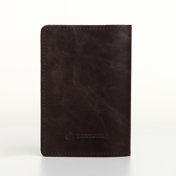 Обложка для паспорта, TEXTURA, цвет коричневый