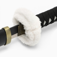 Сувенирное оружие "Катана Ло" 103 см, клинок 68 см, чёрная с белым, на подставке