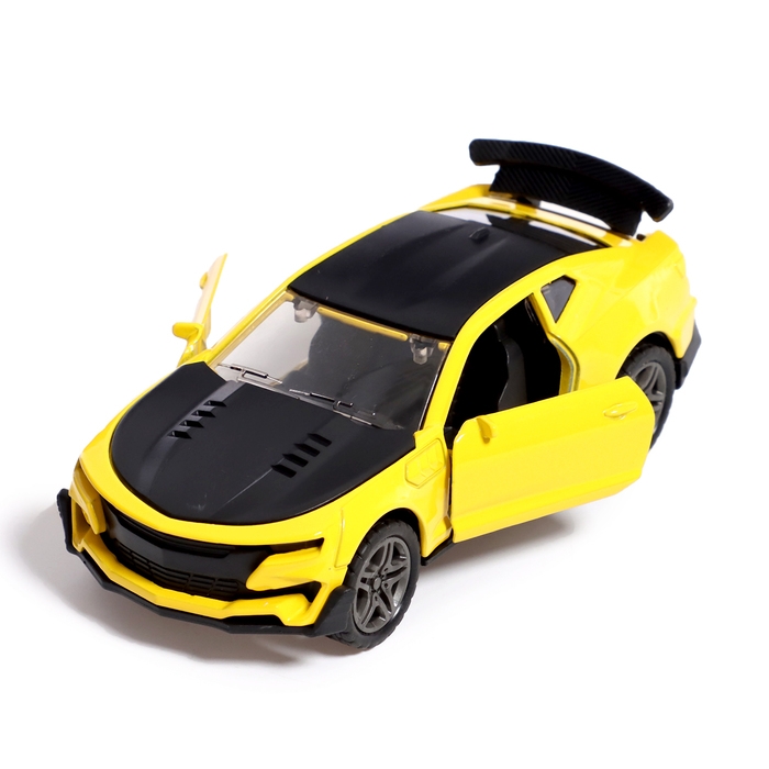 Машина металлическая &laquo;Ночные гонки&raquo;, инерционная, 1:32, открываются двери, звуковые и световые эффекты, цвет жёлтый