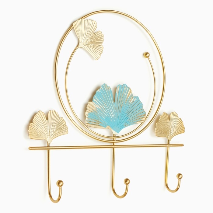 Крючки настенные металлические "Листья", 23 х 23 х 3 см, нагрузка до 3 кг