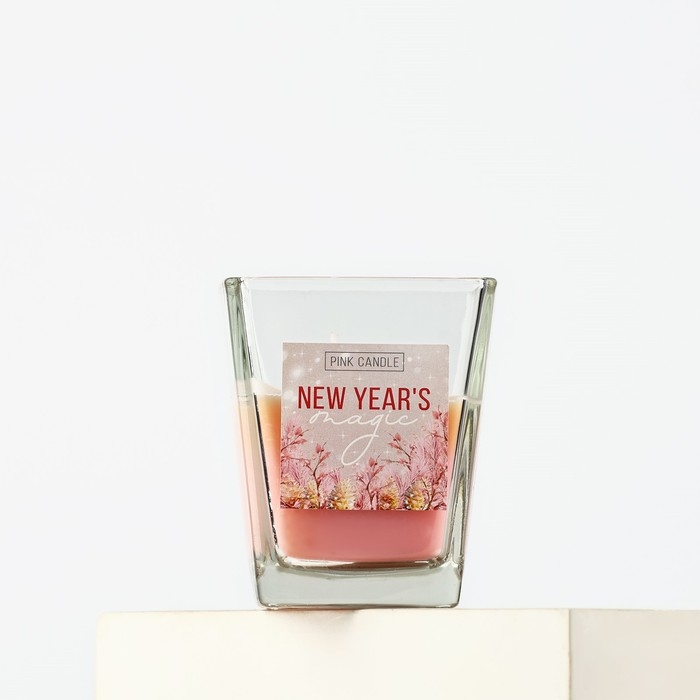 Свеча новогодняя &laquo;Новогодняя магия&raquo;, на Новый год, аромат мед+грейпфрут, 6,8 х 8 см