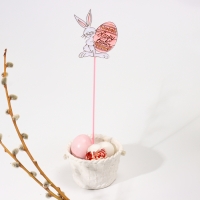 Шпажки &laquo;Пасхальный кролик&raquo;, цвет розовый