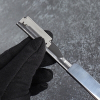 Опасная бритва, шаветт, без лезвия, 16,5/24 &times; 2,5 &times; 1,3 см, пластиковая, цвет чёрный/серебристый