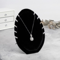 Подставка под кулоны, цепи &laquo;Овал&raquo; 5 мест, 20&times;1,5&times;28, цвет чёрный