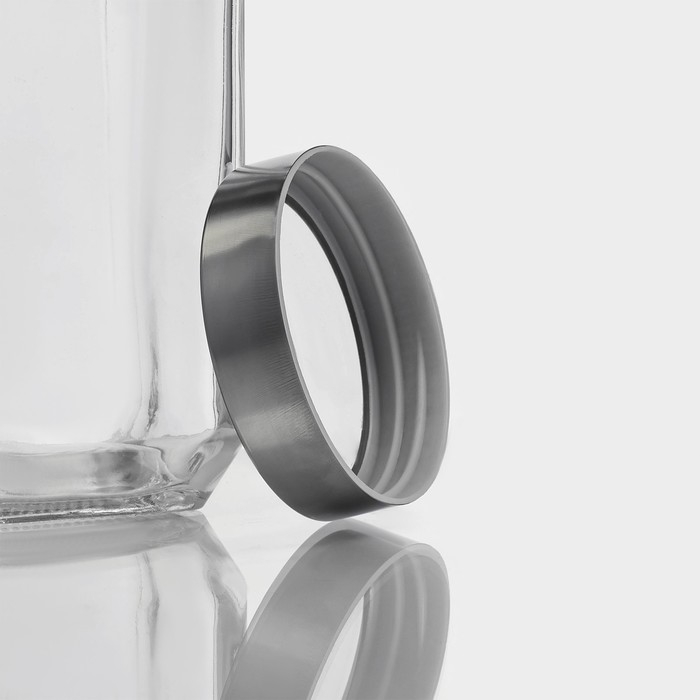 Банка стеклянная для хранения сыпучих продуктов Доляна &laquo;Призма&raquo;, 1 л, 9&times;18,5 см, с металлической крышкой