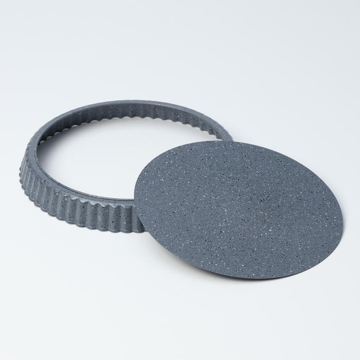 Форма для выпечки Доляна &laquo;Элин Мрамор&raquo;, d=24 см, съёмное дно, антипригарное покрытие, цвет серый