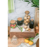 Набор баночек стеклянных для специй с пробковой крышкой Доляна &laquo;Парфе&raquo;, 200 мл, 7,4&times;8 см, 12 шт