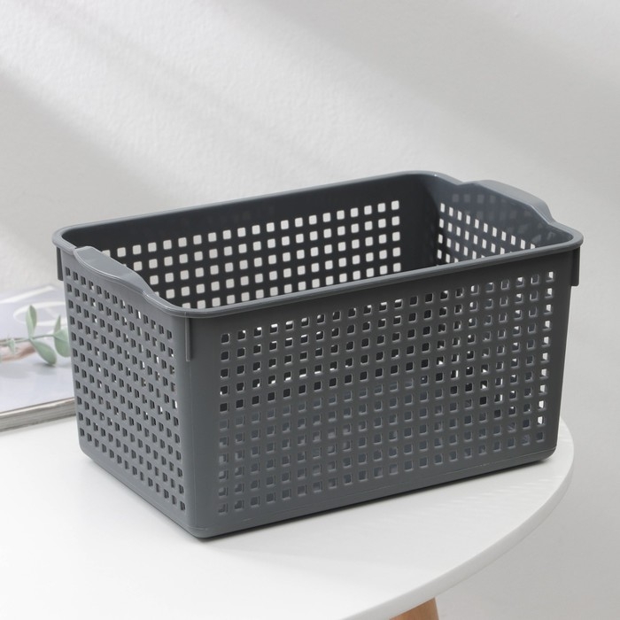 Корзина для хранения &laquo;Лофт&raquo;, 5,3 л, 29,5&times;18,5&times;14,5 см, цвет серый