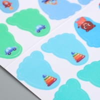 Бирки для одежды и обуви. Набор именных наклеек для маркировки детских вещей &laquo;Крутой лисёнок&raquo;, 48 шт