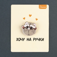 Значок деревянный &laquo;Хочу на ручки&raquo;, 3 х 2,8 см