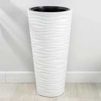 Кашпо для цветов со вставкой &laquo;Оазис&raquo;, 63 л (13 л), цвет белый