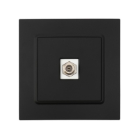 Розетка телевизионная одноместная TOT Elegant, скрытая, черная