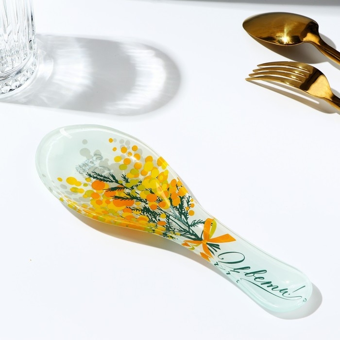 Подставка под ложку &laquo;Цвети. Нежная мимоза&raquo;, 21х7.5х2 см