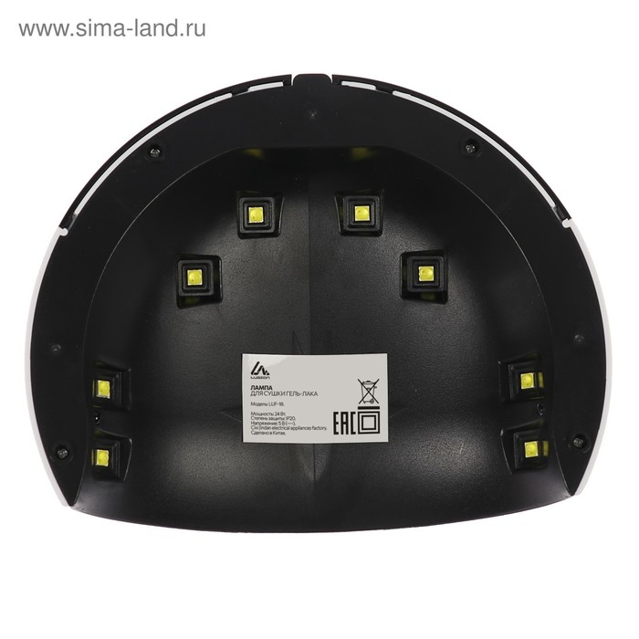 Лампа для гель-лака Luazon LUF-18, LED, 24 Вт, 8 диодов, таймер 60/90/120 сек, USB, белая