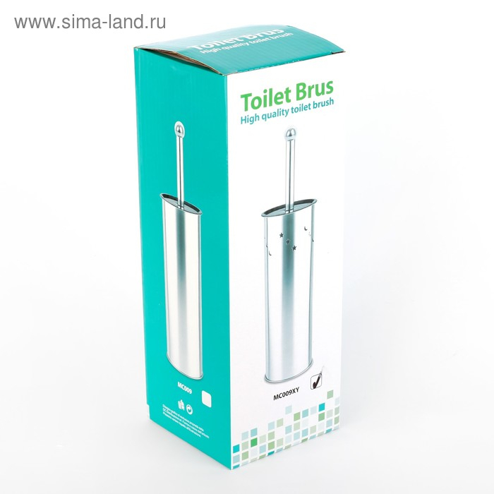 Ёршик для унитаза с подставкой &laquo;Звёзды&raquo;, 9&times;10&times;40 см, цвет хром