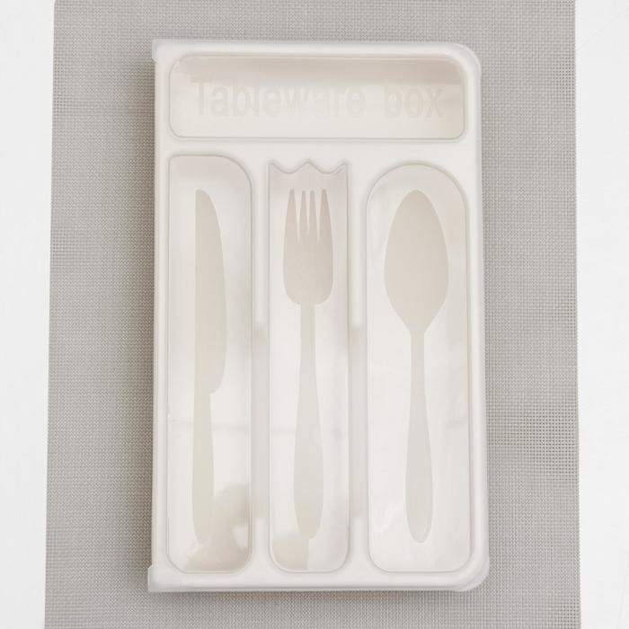 Лоток для столовых приборов с крышкой Доляна, 30&times;18&times;4,5 см, цвет МИКС