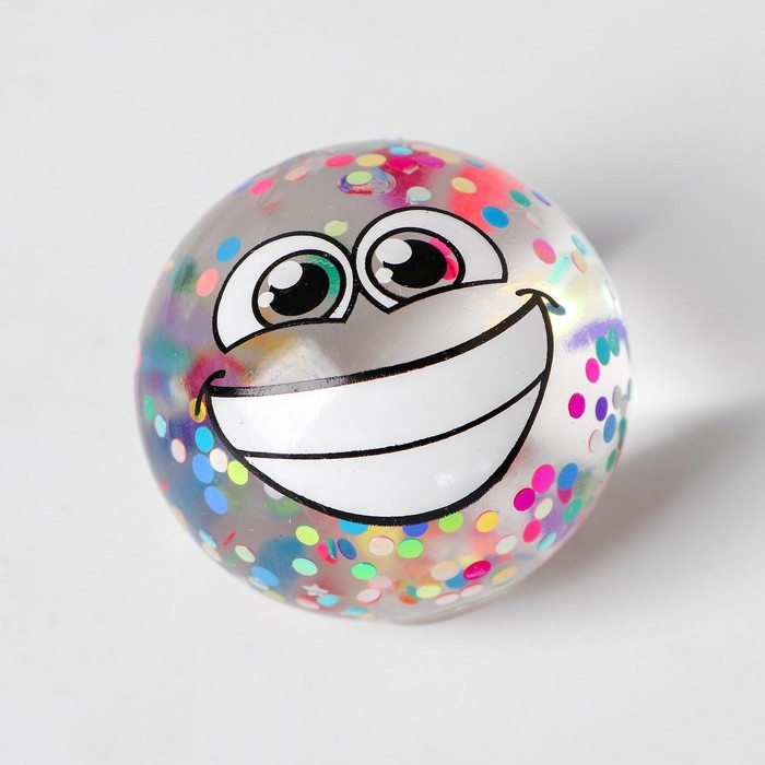 Антистресс сквиш мялка &laquo;Смайлики&raquo; блестки,с жидкостью, микс, в шоубоксе