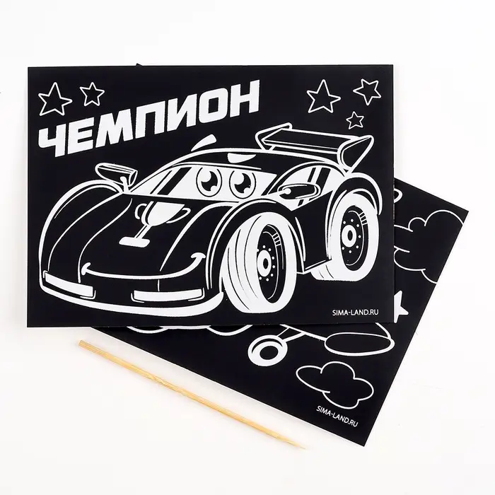 Гравюра &laquo;Чемпион&raquo;, полноцветное основание, набор 2 шт., 10х15 см