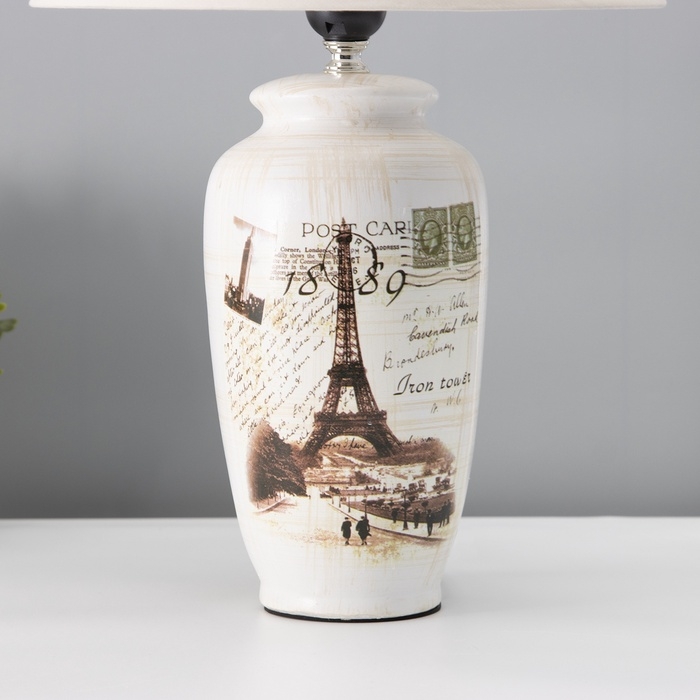 Настольная лампа с абажуром RISALUX &laquo;Виолино&raquo;, Е27, 40 Вт, 28&times;28&times;45.5 см