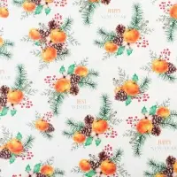 Упаковочная бумага на новый год крафтовая &laquo;Мандариновое настроение&raquo;, 70 х 100 см