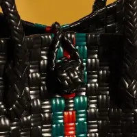 Сумка плетёная пластиковая 23х11х30 см, цв. чёрный