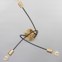 Люстра "Узел" 3х40Вт Е27 черный/латунь 52х52х36см