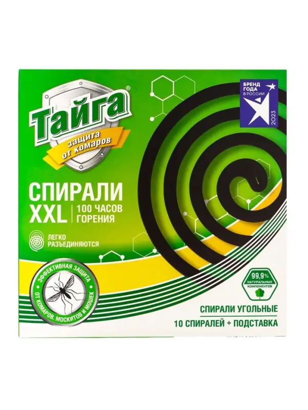 Тайга спирали от комаров угольные ХХL 10 шт. в упаковке