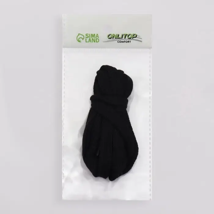 Шнурки для обуви, пара, плоские, 10 мм, 120 см, чёрные