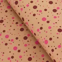 Крафт бумага &laquo;Конфетти&raquo; розовый/бордовый на коричневом фоне, 0.72&times;10&plusmn;5% м, 60 г