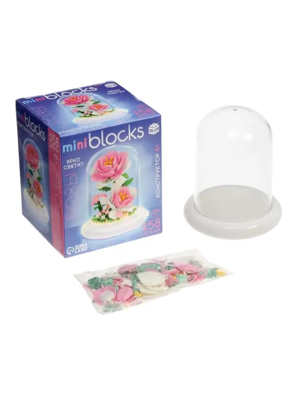 UNICON Конструктор Mini Blocks Розы 158 деталей, свет