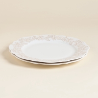 Тарелки SL Home &laquo;Аманде&raquo;, d=27,5 см, набор 2 шт, фарфор, белые