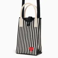 Сумка подр Сердце, 12*4*17, отд на кнопке, дл ремень, бело/черный