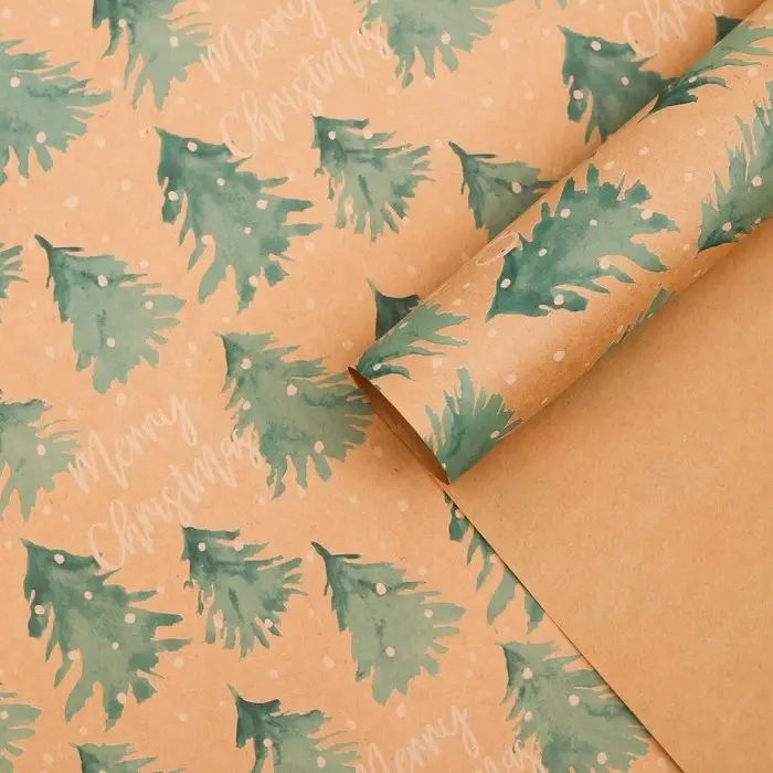 Бумага упаковочная крафтовая Merry christmas, 50&times;70 см