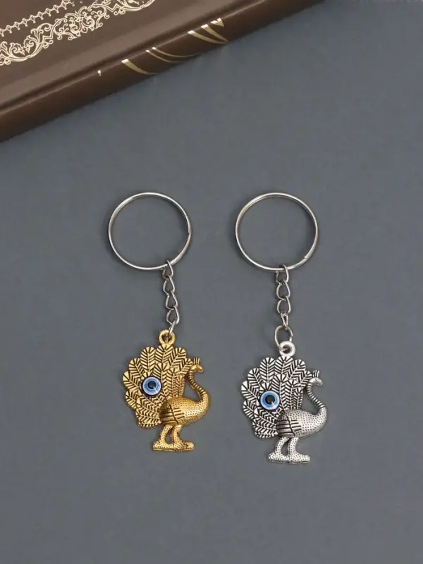 Брелок металл глазки "Павлин" МИКС 2,5х3 см