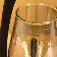 Подсвечник "Аура" 13х15х26 см, стекло, дерево