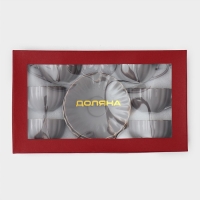 Сервиз фарфоровый чайный Доляна &laquo;Вивьен&raquo;, 12 предметов: 6 чашек 200 мл, 6 блюдец d=15 см, цвет серый