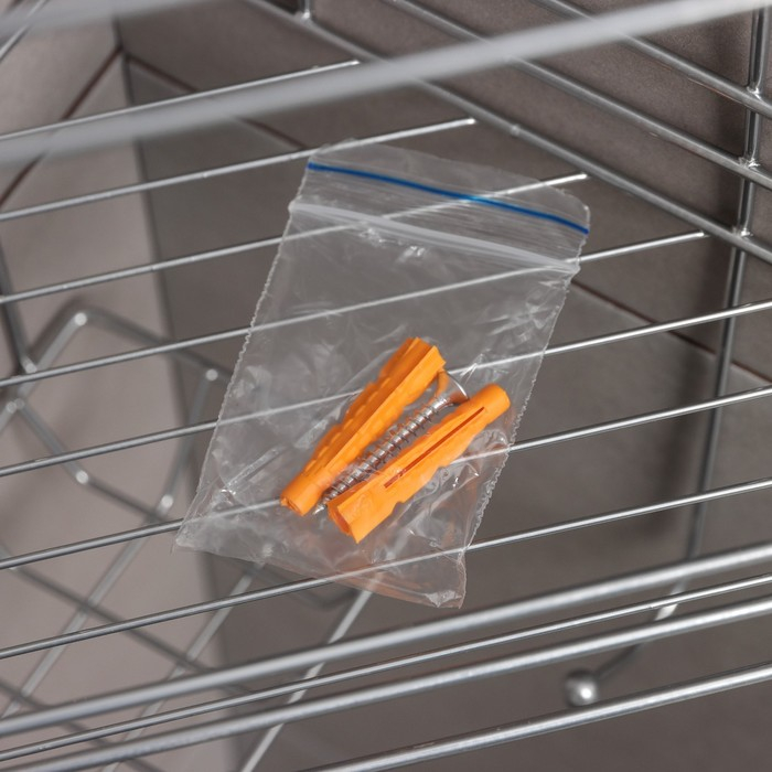 Полка угловая с мыльницей и вешалкой 2-х ярусная, 25,5&times;42,5 см, цвет хром