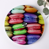 Подставка стеклянная для торта вращающаяся Доляна &laquo;Макаруны&raquo;, d=32 см ㅤ