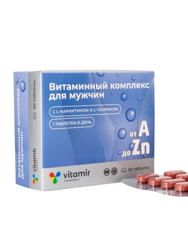Витаминный комплекс A-Zn ВИТАМИР, для мужчин, таб. №60