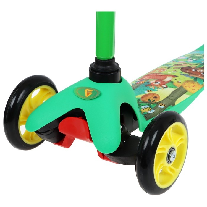 Самокат GRAFFITI &laquo;В лесу&raquo;, колёса PU 110/80 мм, ABEC 7, цвет зелёный