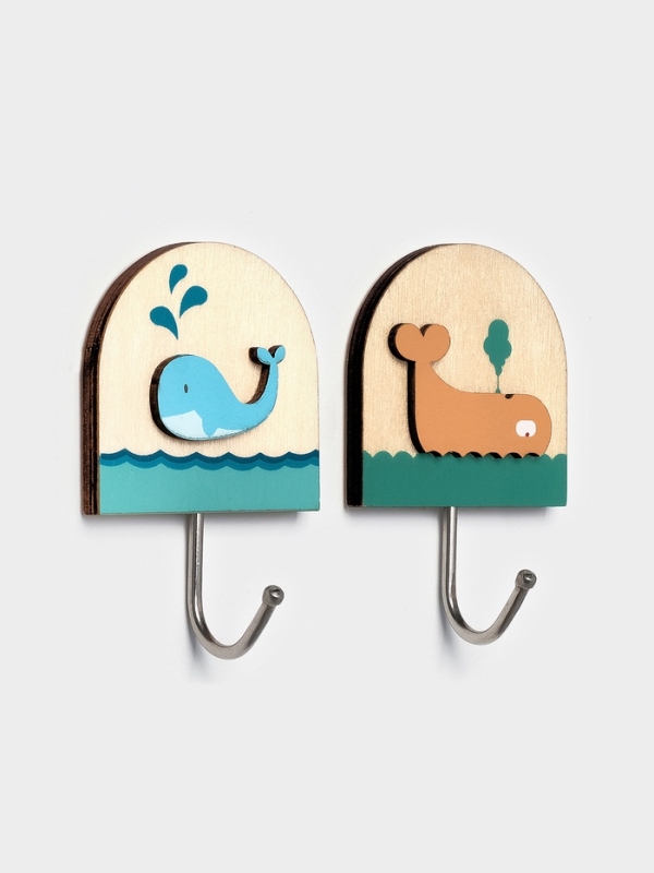 Набор самоклеящихся деревяных крючков "Wooden animals ", 2 шт 7,8х2,7х5,1 см