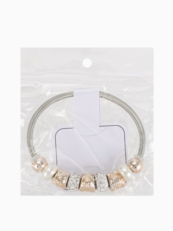 Браслет жемчуг &laquo;Марджери&raquo; сова, цвет белый в серебре, d=6,5 см