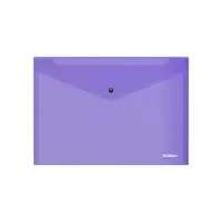 Папка-конверт на кнопке А4, 140 мкм, ErichKrause Fizzy Vivid, глянцевая, вмещает до 120 листов, полупрозрачная, микс