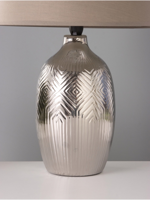 Настольная лампа "Ольви" 1х15Вт Е14 серебро 30х30х44см