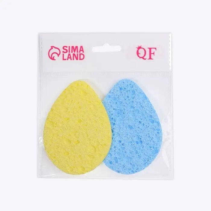 Набор спонжей для умывания &laquo;Капля&raquo;, 9.5&times;7 см, 2 шт., МИКС