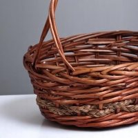 Набор корзин плетёных, овальные 3 шт. L: 36&times;29 см, Н 13 см, Н с ручкой 37 см.M: 30&times;24/ 11H/ 30THS: 25&times;19/ 9H